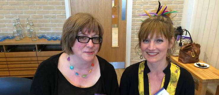 Library managers Liz Gleave and Gayla Rowling