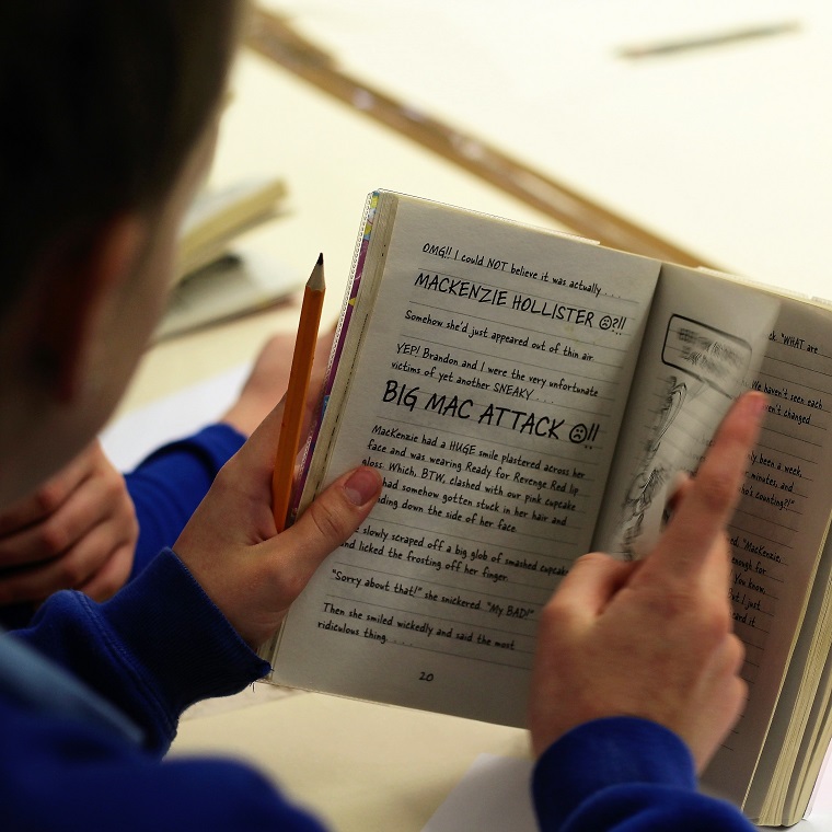 A girl reading a book