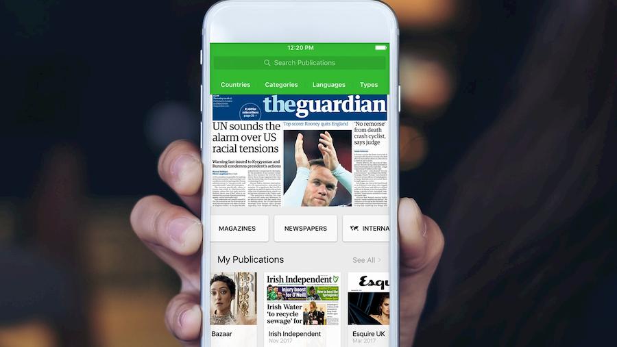 A mobile phone with The Guardian on it.