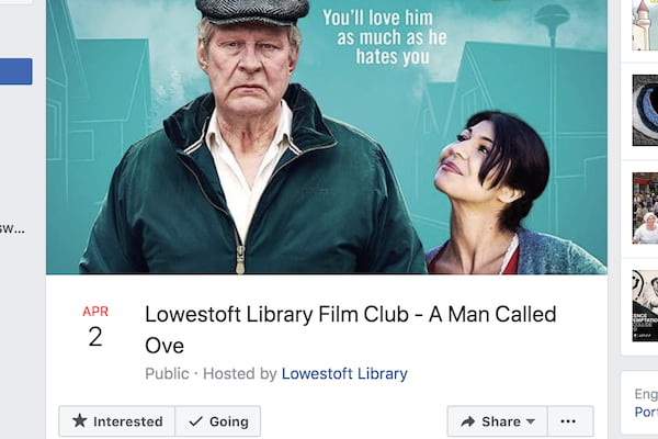 Screenshot of a Man Called Ove Facebook event.