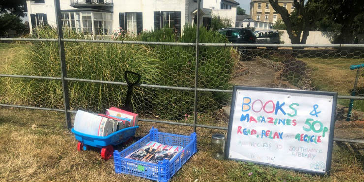 Ivy and Bertie's fundraising book stall