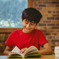 A boy reading