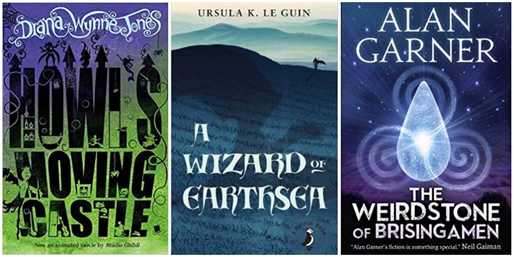 Howl's Moving Castle, A Wizard of Earthsea, The Weirdstone of Brisingamen