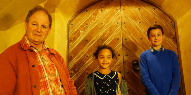 L-R: Michael Morpurgo, Rebecca Cooke and Thomas Pickersgill