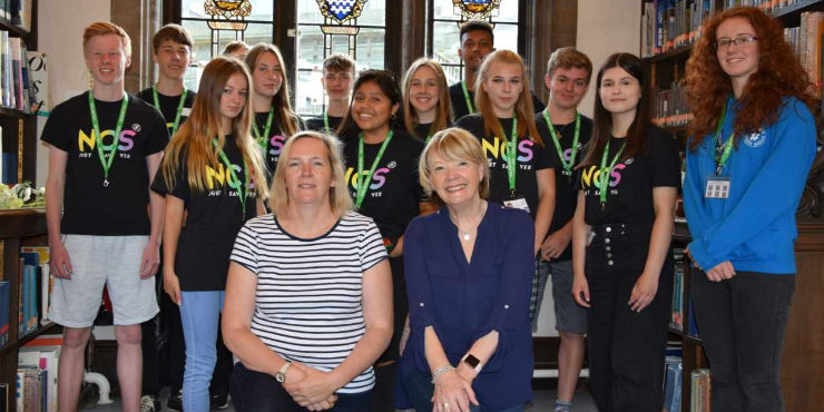 Ipswich County Library assistant manager Charmain Osborne (left) and manager Marion Harvey with National Citizen Service volunteers