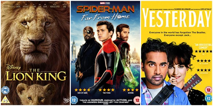 The Lion King, Spider-Man: Far From Home, Yesterday