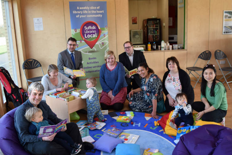 Customers and staff at the launch of Suffolk Libraries Local in Rushmere