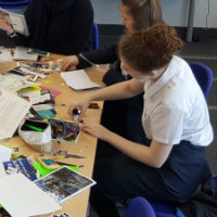 Young people making a zine for the Suffolk Libraries arts programme