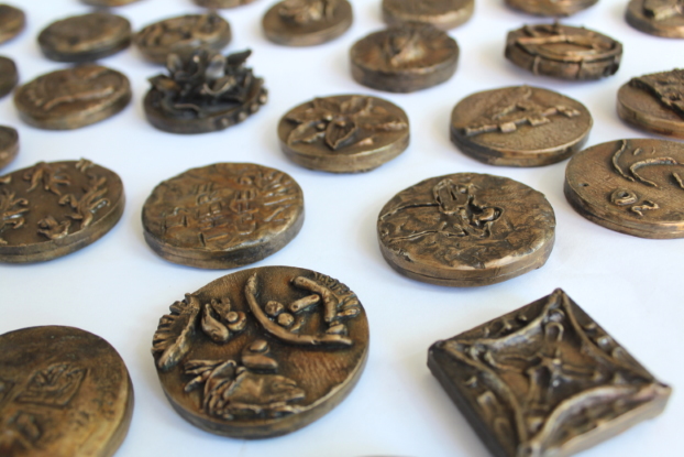 The bronze coins from the exhibition